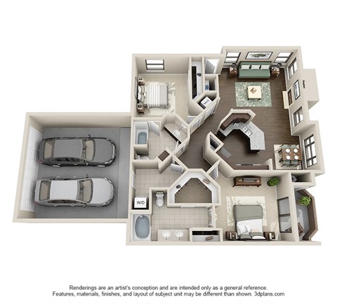 a floor plan is shown in this illustration of a 3d floor plan